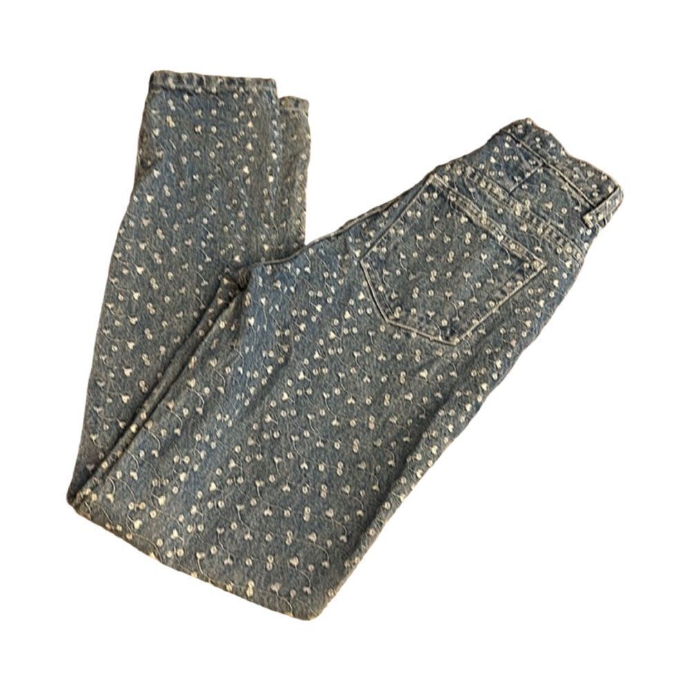 VINTAGE NY co jeans with flower embroideried‎